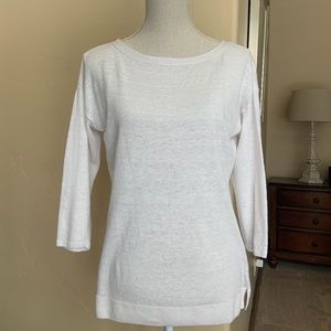 Talbots White Linen Sweater